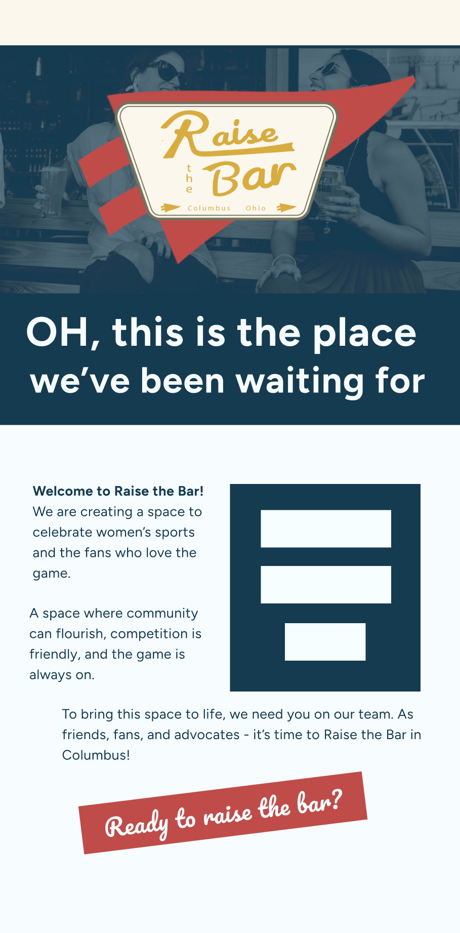 Raise the Bar concept or draft